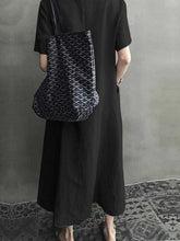 Load image into Gallery viewer, Plain cotton and linen dress with V-neck
