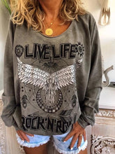 Load image into Gallery viewer, Women's Long Sleeve LIVE LIFE Print Sweatshirt
