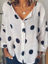 Load image into Gallery viewer, Camisa de linho ondulada tamanho plus
