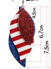 Load image into Gallery viewer, PU Leather Leaf Shaped Flag Earrings
