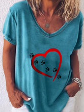 Load image into Gallery viewer, Paw Heart Camiseta de manga curta para mulheres
