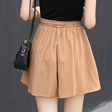 Load image into Gallery viewer, Women Summer High Waist Drawstring Bow Beach Wide Leg Shorts
