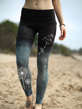 Load image into Gallery viewer, Leggings elásticas tingidas com estampa retro feminino
