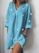 Load image into Gallery viewer, Women's Polka Dot Cotton Loose Dress
