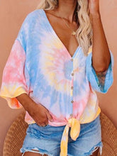 Load image into Gallery viewer, Camisa casual e casual com decote em V para mulheres
