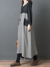Load image into Gallery viewer, Women's Color Block Plaid Linen Dress
