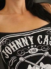 Load image into Gallery viewer, Gothic Black Casual Music Shirts for Women
