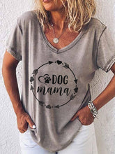 Load image into Gallery viewer, Camiseta feminina casual com estampa para cães Mama Love
