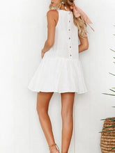 Load image into Gallery viewer, Loose ethnic style button for woman with printed dress
