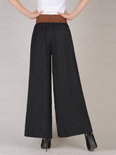 Load image into Gallery viewer, Calça casual feminina de linho de algodão com perna larga
