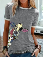 Load image into Gallery viewer, Camiseta de gola redonda com estampa animal
