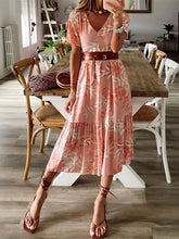 Load image into Gallery viewer, Vestido feminino casual com decote em V
