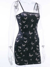 Load image into Gallery viewer, Falda a la cadera sin mangas con estampado de mariposas
