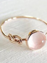 Load image into Gallery viewer, Pink crystal water drop ring
