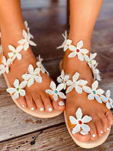 Load image into Gallery viewer, Sandálias rasteiras florais para mulheres
