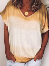 Load image into Gallery viewer, Camiseta feminina de manga curta gradiente tie-dye
