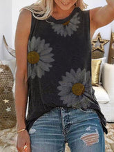 Load image into Gallery viewer, Floral Print Round Neck Sleeveless Summer Vest
