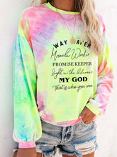 Load image into Gallery viewer, Way Maker Lyrics Faith's Long Sleeve Tie-Dye T-Shirt
