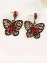 Load image into Gallery viewer, Pendientes retro mariposa hueca Pendientes de diamantes salvajes
