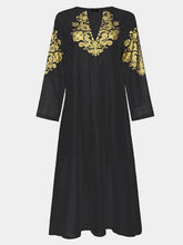 Load image into Gallery viewer, Women's Fashion Printed V-Neck Loose National Style Long Sleeve Dress
