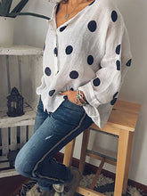 Load image into Gallery viewer, Camisa de linho ondulada tamanho plus
