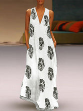 Load image into Gallery viewer, Vestido sin mangas con estampado de hojas

