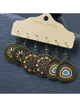 Load image into Gallery viewer, Conjunto de brincos de flores com gota de óleo
