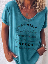 Load image into Gallery viewer, Mulheres Way Maker Milagreiro Promessa Keeper Light In The Darkness Meu Deus, quem é você Camiseta de manga curta
