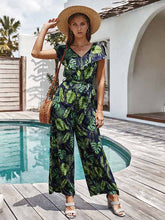 Load image into Gallery viewer, Loose-fit floral print ruffle jumpsuit
