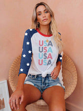 Load image into Gallery viewer, Top feminino com estampa estrela em contraste de manga comprida
