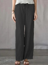 Load image into Gallery viewer, Pantalones holgados de algodón y lino para mujer
