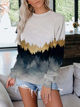 Load image into Gallery viewer, Moletom casual de gola redonda com estampa montanha
