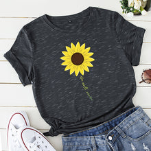 Load image into Gallery viewer, Sunflower print short sleeve t-shirts
