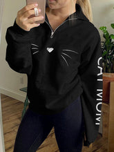 Load image into Gallery viewer, Sudadera Cat Mom Pet Beard para mulheres
