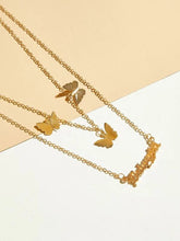 Load image into Gallery viewer, 1pc Letter and Butterfly Charm Layered Necklace
