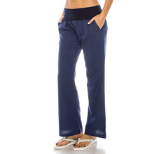Load image into Gallery viewer, Casual trousers with elastic waistband in organic linen
