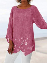 Load image into Gallery viewer, Camiseta feminina de algodão e linho solta
