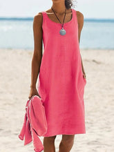 Load image into Gallery viewer, Vestido recto con doble bolsillo
