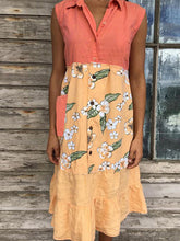 Load image into Gallery viewer, Vestido feminino sem mangas estampado em contraste
