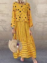 Load image into Gallery viewer, Vestido feminino de duas peças com estampa geométrica falsa
