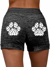 Load image into Gallery viewer, Shorts femininos com estampa de pata de cachorro
