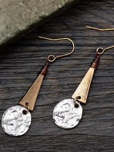 Load image into Gallery viewer, Pendientes de plata antigua con forma geométrica de estilo vintage
