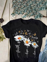 Load image into Gallery viewer, Floral butterfly print T-shirt
