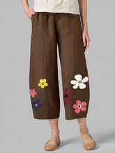 Load image into Gallery viewer, Cotton and linen casual pants with elastic waist for women, plus size
