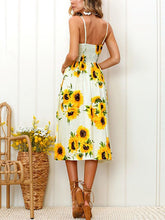 Load image into Gallery viewer, Sexy V-neck Sunflower Print Dress for Women
