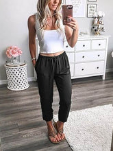 Load image into Gallery viewer, Shorts soltos de algodão liso feminino
