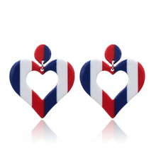 Load image into Gallery viewer, Independence Day Flag Pentagram Earrings
