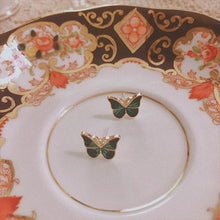 Load image into Gallery viewer, French oil drop butterfly earrings
