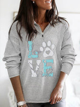 Load image into Gallery viewer, Moletom de manga comprida Paw LOVE feminino
