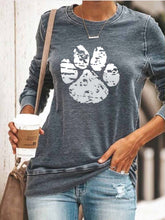 Load image into Gallery viewer, Camiseta confortável com estampa de pata para mulher
